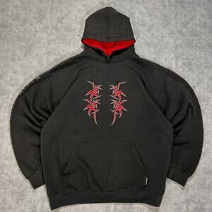 VTG Y2K Dragonfly Clothing Company black streetwear grunge hoodie mens Large